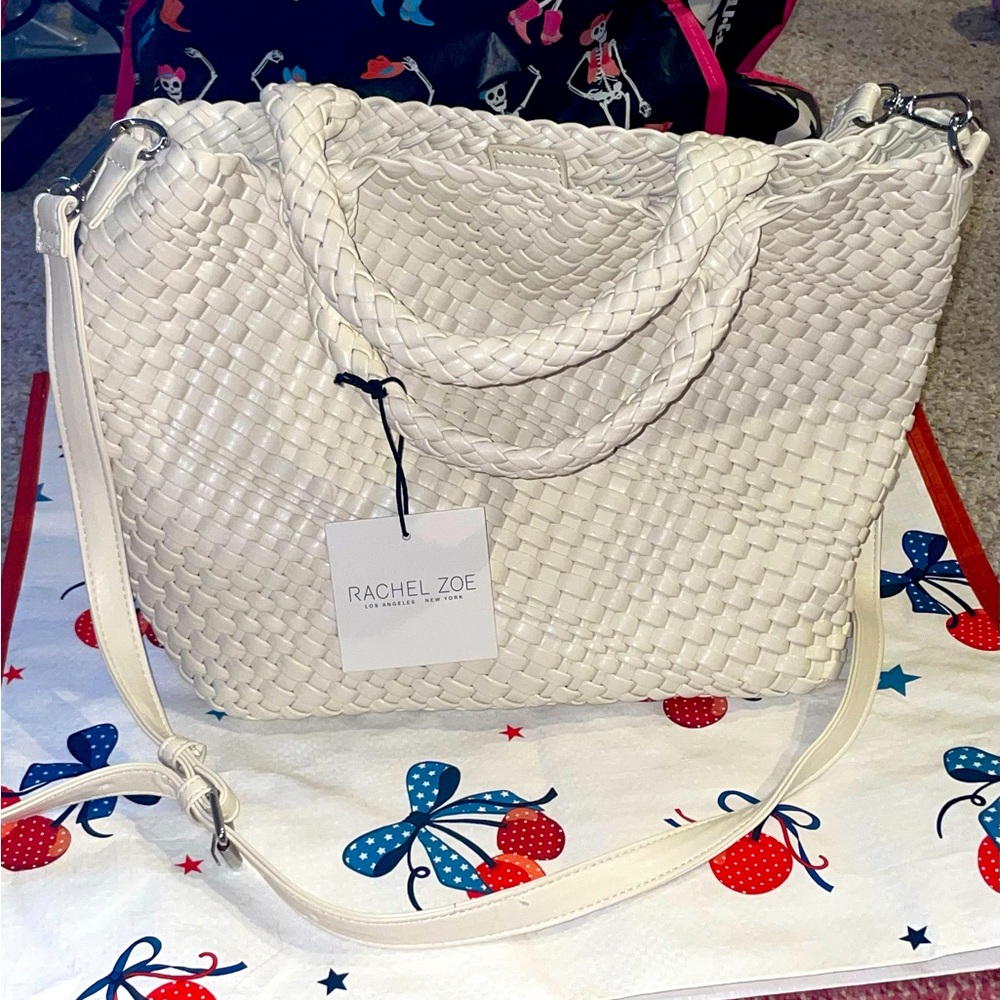 Rachel Zoe Cream Woven Women's Tote/Crossbody